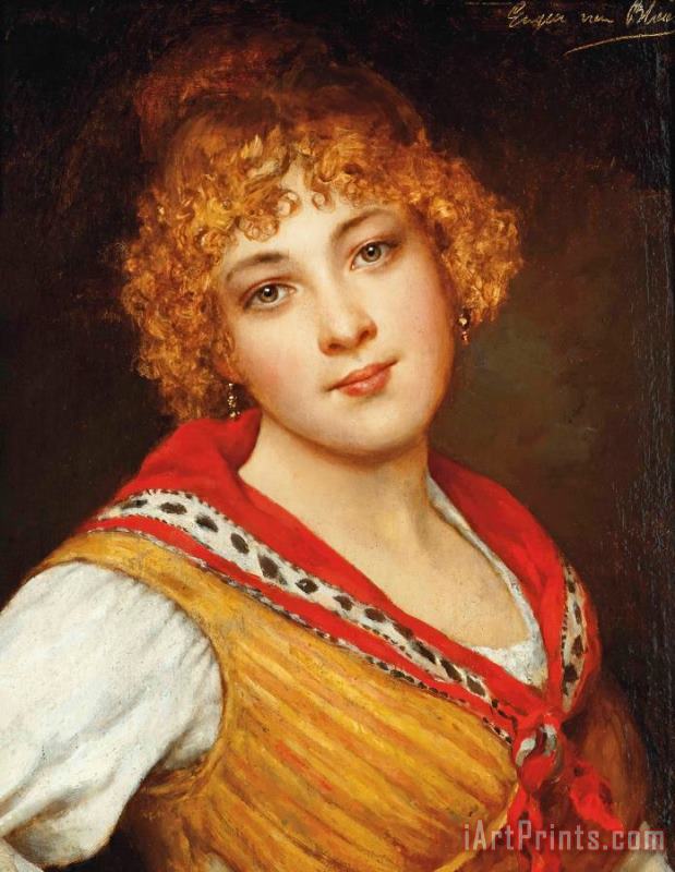 Eugen von Blaas A Young Venetian Beauty Art Print