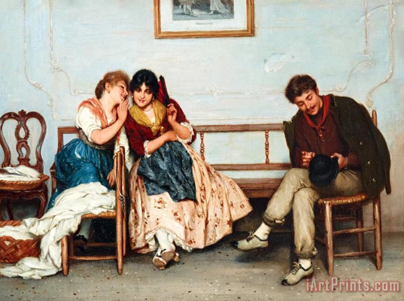 Eugen von Blaas Secrets, 1884 Art Painting