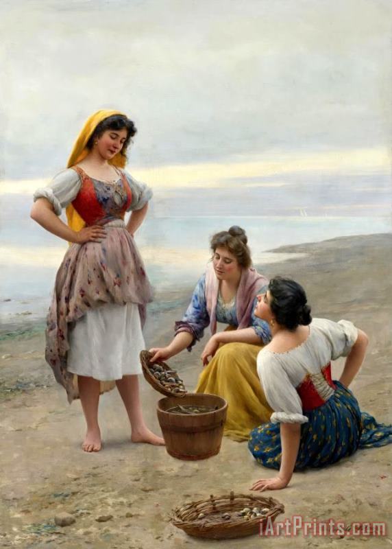 The Clam Diggers painting - Eugen von Blaas The Clam Diggers Art Print
