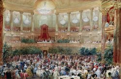 Eugene-Louis Lami Dinner In The Salle Des Spectacles At Versailles painting