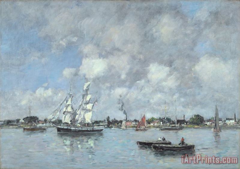 Boats on the Garonne painting - Eugene Boudin Boats on the Garonne Art Print