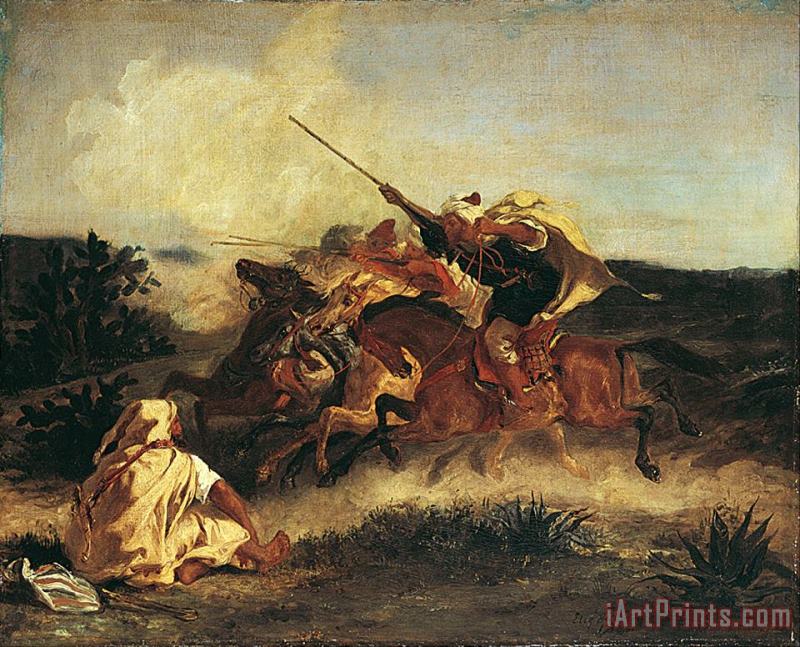 Fantasia Arabe painting - Eugene Delacroix Fantasia Arabe Art Print