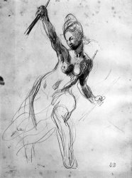 Eugene Delacroix Female Nude, Study for Liberty Leading The People