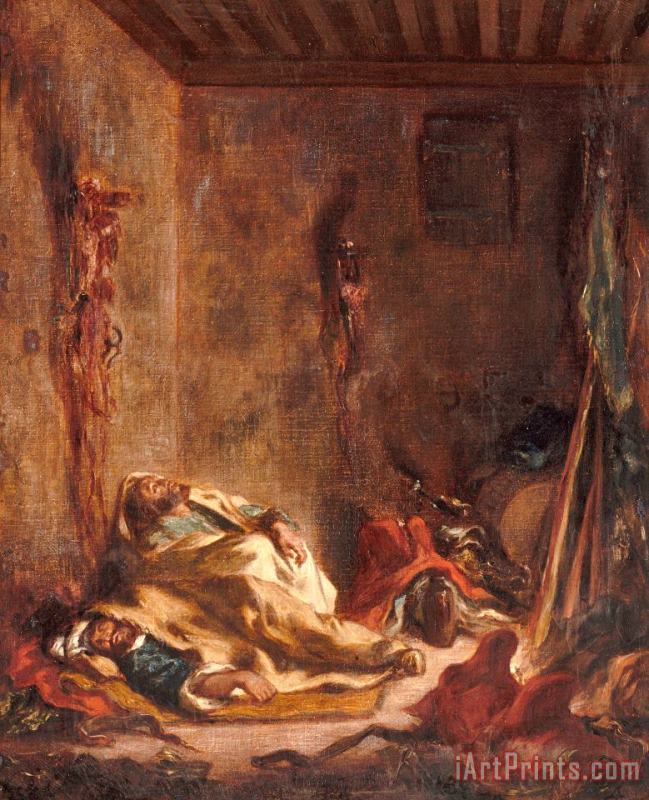 Le Corps De Garde a Meknes painting - Eugene Delacroix Le Corps De Garde a Meknes Art Print