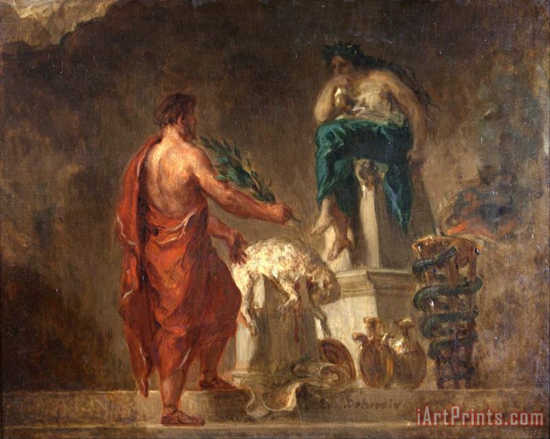 Lycurgus Consulting The Pythia painting - Eugene Delacroix Lycurgus Consulting The Pythia Art Print
