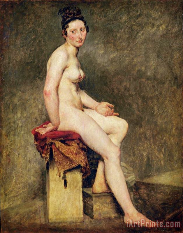 Eugene Delacroix Seated Nude, Mademoiselle Rose Art Painting