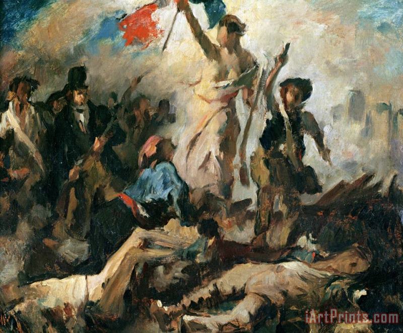 Study for Liberty Leading The People painting - Eugene Delacroix Study for Liberty Leading The People Art Print