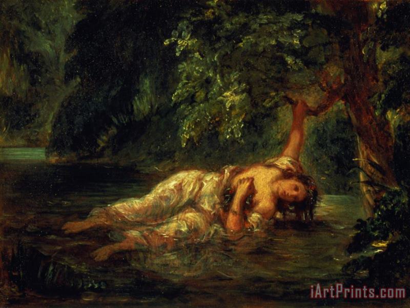 The Death of Ophelia painting - Eugene Delacroix The Death of Ophelia Art Print