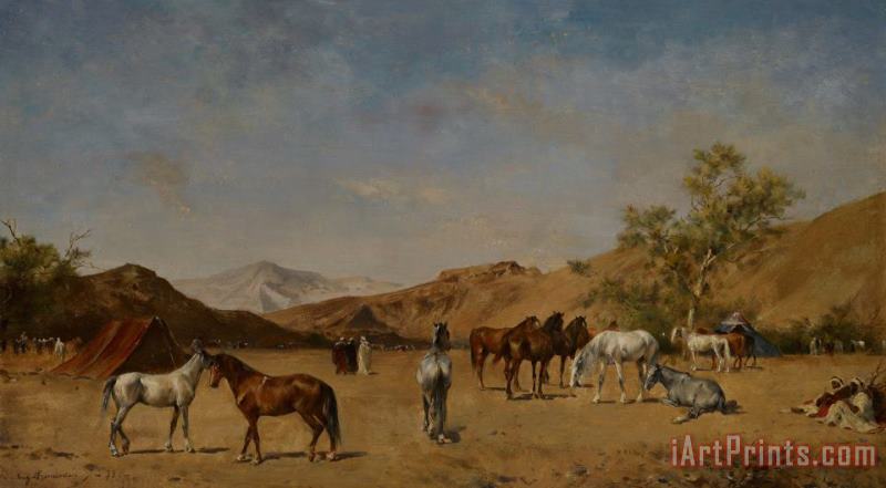 Eugene Fromentin An Arabian Camp Art Painting