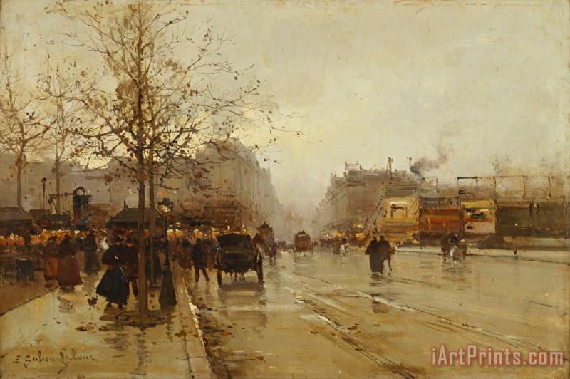Les Boulevards Paris painting - Eugene Galien-Laloue Les Boulevards Paris Art Print