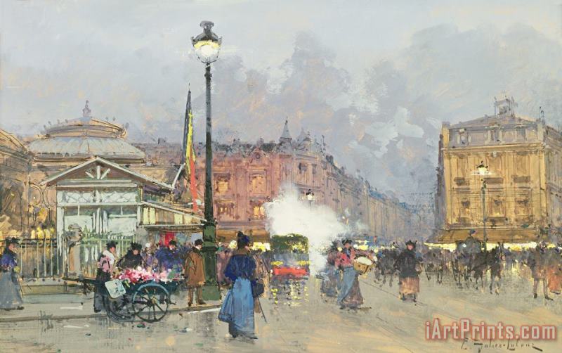Eugene Galien-Laloue Place De L'opera Paris Art Painting