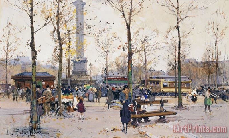 Eugene Galien-Laloue Place De La Bastille Paris Art Print