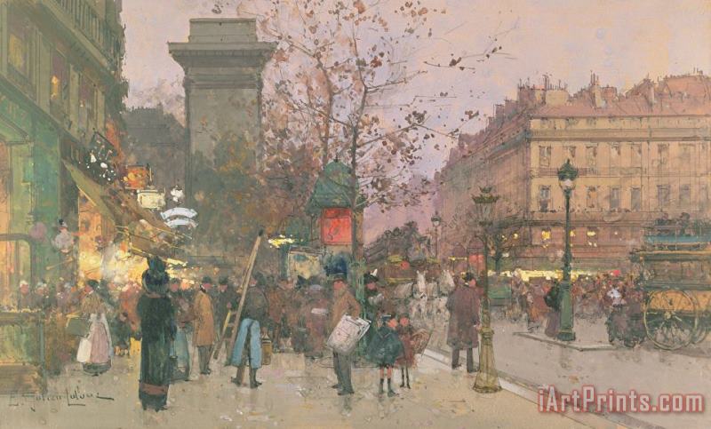 Porte Saint Denis painting - Eugene Galien-Laloue Porte Saint Denis Art Print
