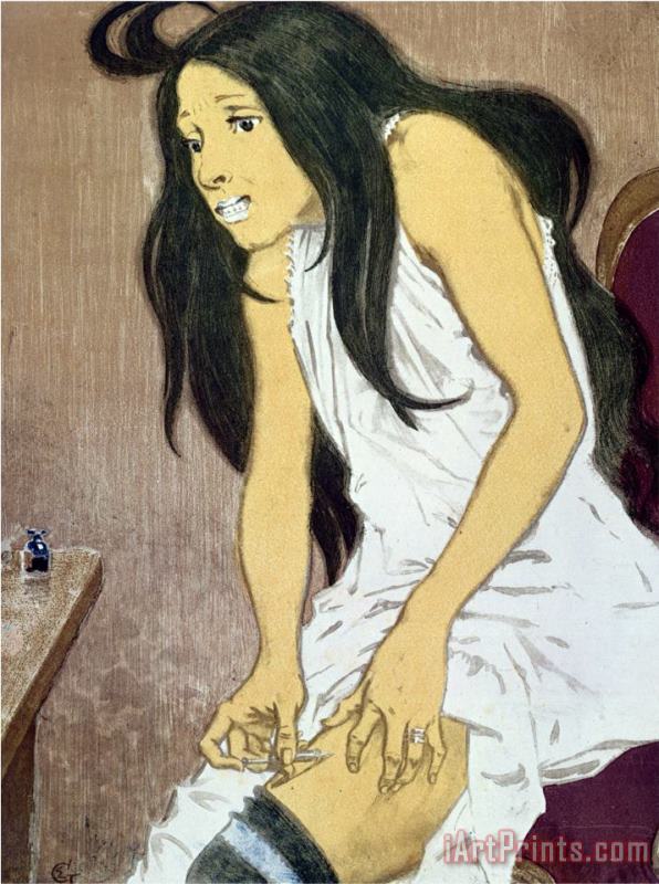 Eugene Grasset A Drug Addict Injecting Herself Early 20th Century Art Painting