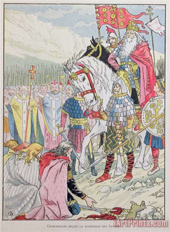 Charlemagne painting - Eugene Grasset Charlemagne Art Print