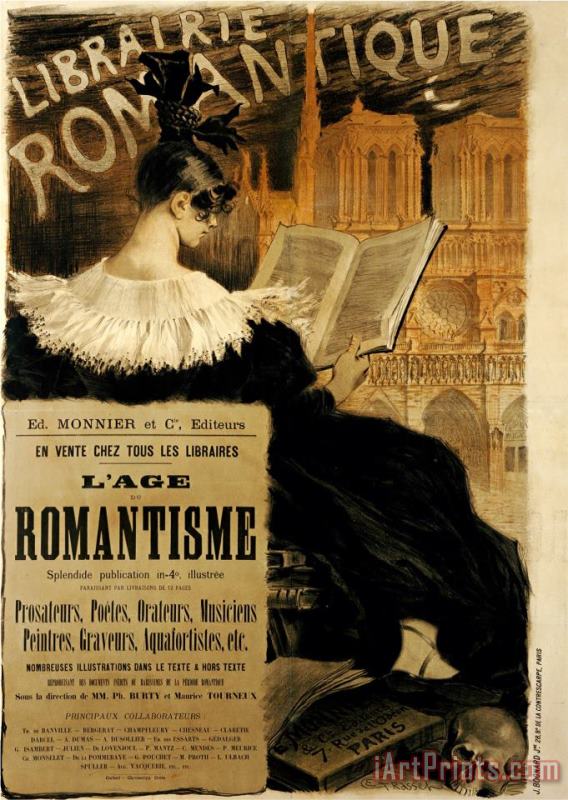 Eugene Grasset Librairie Romantique 1887 Art Painting