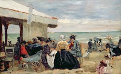Eugene Louis Boudin A Beach Scene