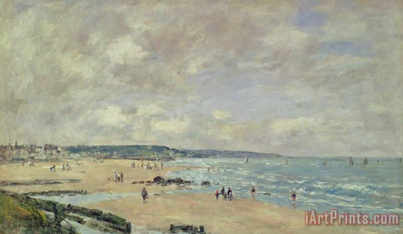 Beach At Trouville painting - Eugene Louis Boudin Beach At Trouville Art Print