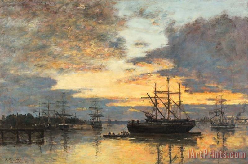 Eugene Louis Boudin Bordeaux In The Harbor Art Print