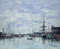 Eugene Louis Boudin Deauville the Dock painting