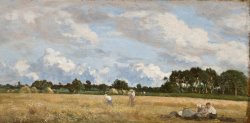 Eugene Louis Boudin Haymaking painting