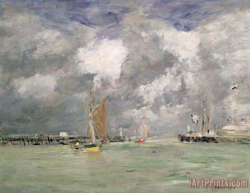 Eugene Louis Boudin High Tide At Trouville Art Painting