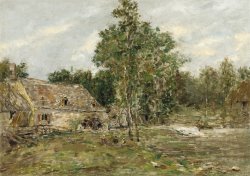 Eugene Louis Boudin Saint-cenery The Mill painting