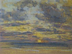 Eugene Louis Boudin Study of the Sky with Setting Sun painting