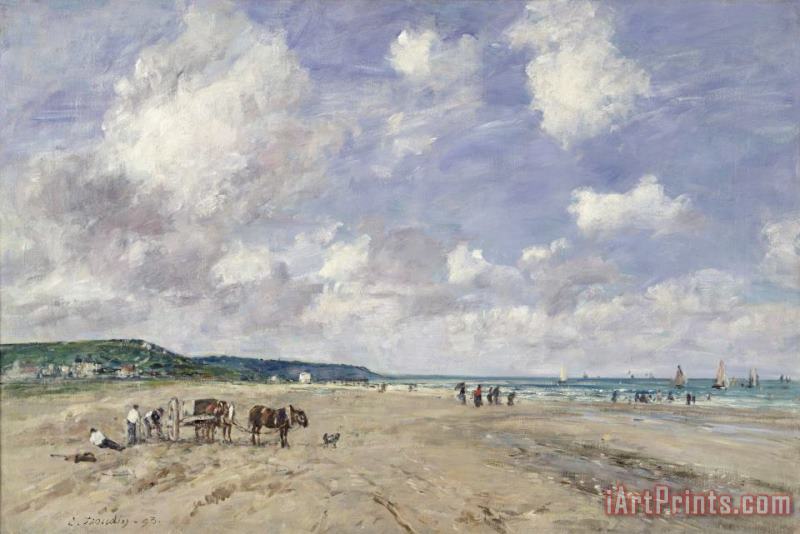 Eugene Louis Boudin The Beach at Tourgeville Art Print