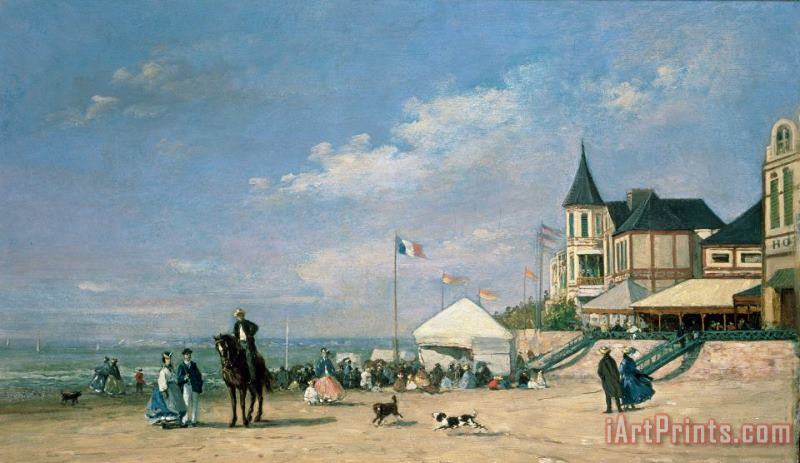 Eugene Louis Boudin The Beach at Trouville Art Painting