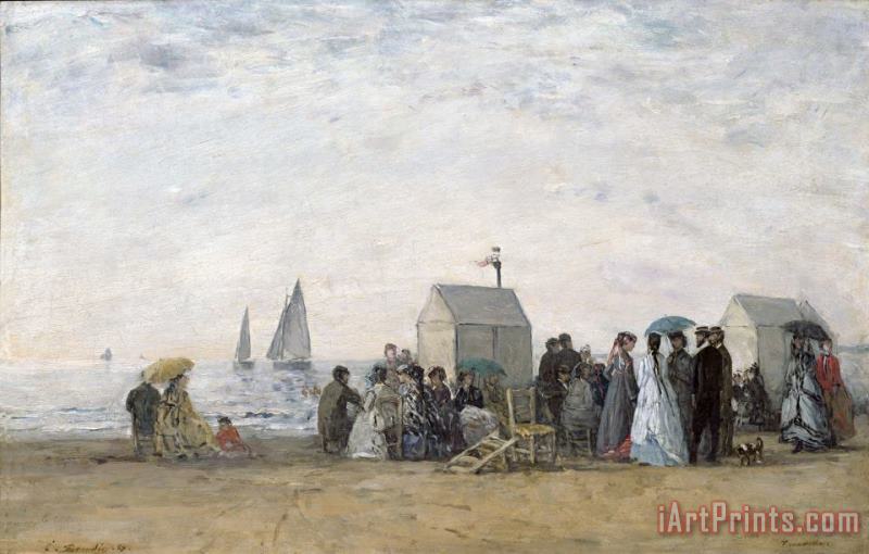 Eugene Louis Boudin The Beach at Trouville Art Print