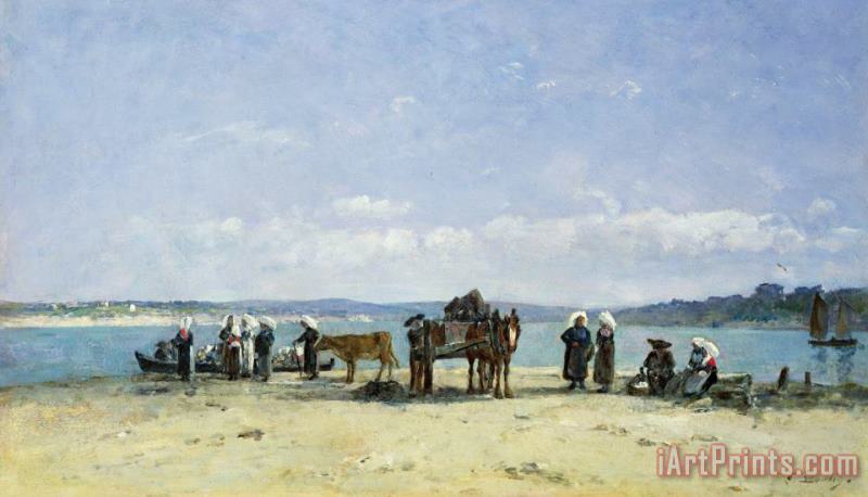 Eugene Louis Boudin The Breton Fishermens Wives Art Painting