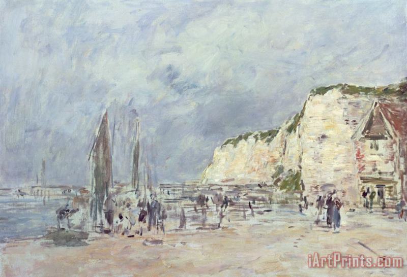 Eugene Louis Boudin The Cliffs at Dieppe and the Petit Paris Art Print