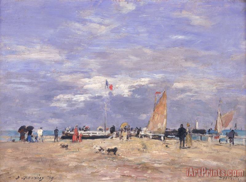 Eugene Louis Boudin The Jetty at Deauville Art Print