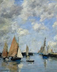 Eugene Louis Boudin The Jetty at High Tide painting