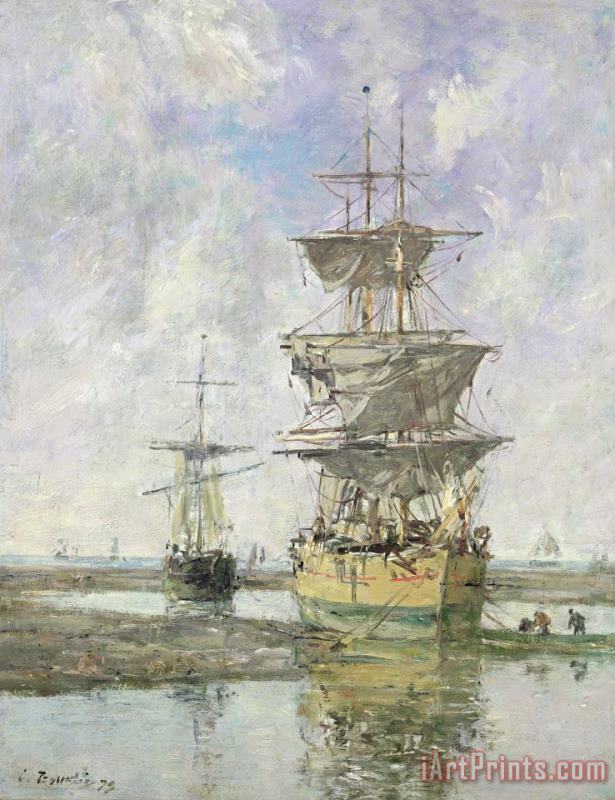 The Large Ship painting - Eugene Louis Boudin The Large Ship Art Print