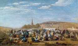 Eugene Louis Boudin The Pardon of Sainte Anne La Palud painting