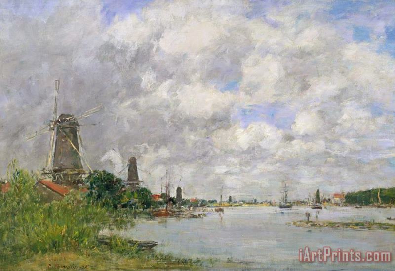 Eugene Louis Boudin The River Meuse At Dordrecht Art Print