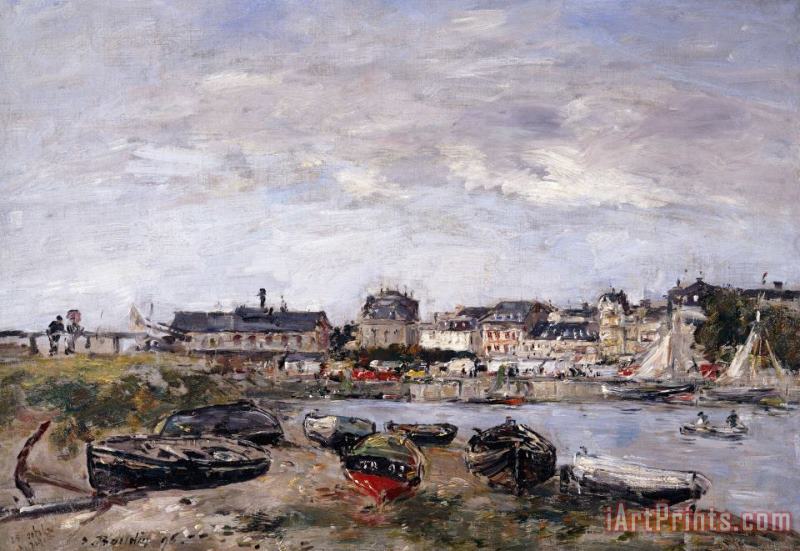 Eugene Louis Boudin Trouville View Toward Deauville On Market Day Art Painting