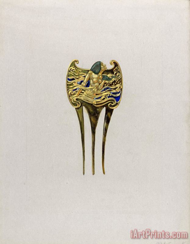 Eugene Samuel Grasset Design for a Nymph Comb Art Print