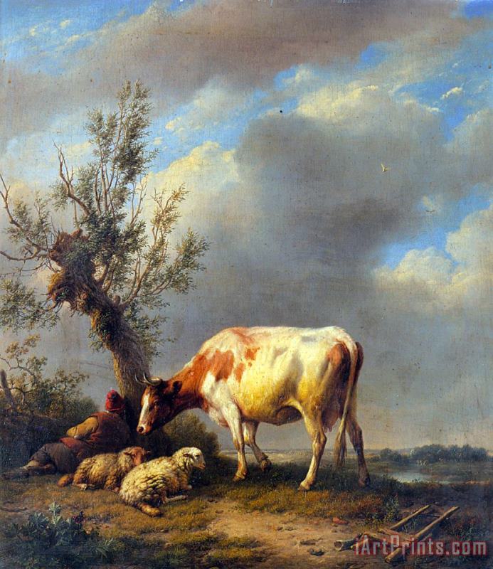 Eugene Verboeckhoven The Shepherd's Rest Art Painting