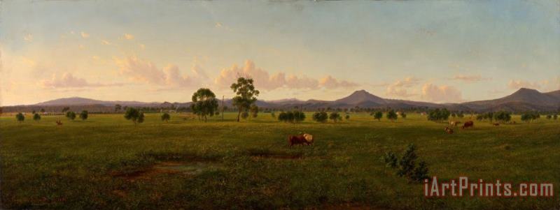 View of The Gippsland Alps, From Bushy Park on The River Avon painting - Eugene Von Guerard View of The Gippsland Alps, From Bushy Park on The River Avon Art Print