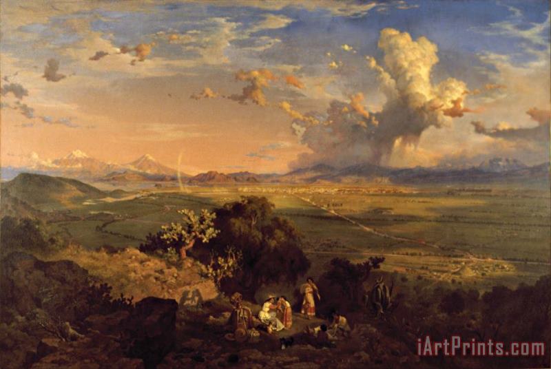 The Valley of Mexico Seen From The Tenayo Hill painting - Eugenio Landesio The Valley of Mexico Seen From The Tenayo Hill Art Print