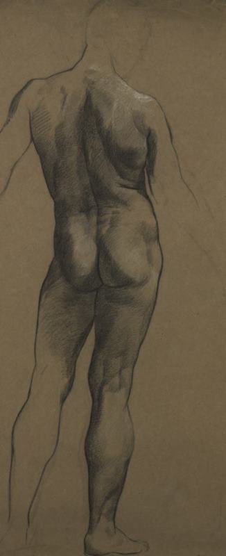 Male Nude Study painting - Evelyn De Morgan Male Nude Study Art Print