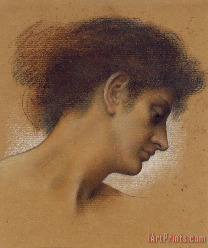 Study of a head painting - Evelyn De Morgan Study of a head Art Print