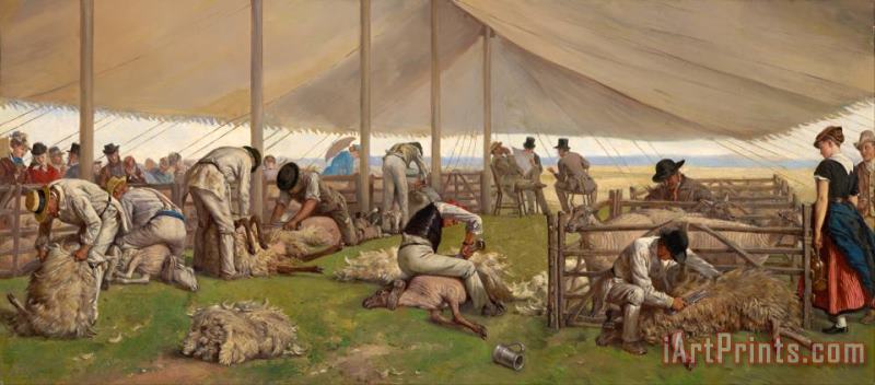 Eyre Crowe A Sheep Shearing Match Art Painting