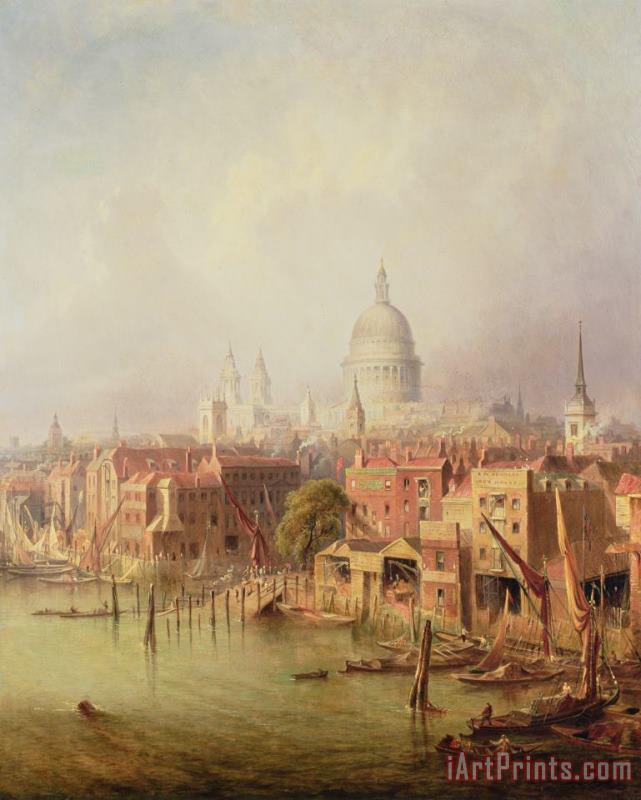 F Lloyds Queenhithe - St. Paul's in the distance Art Painting