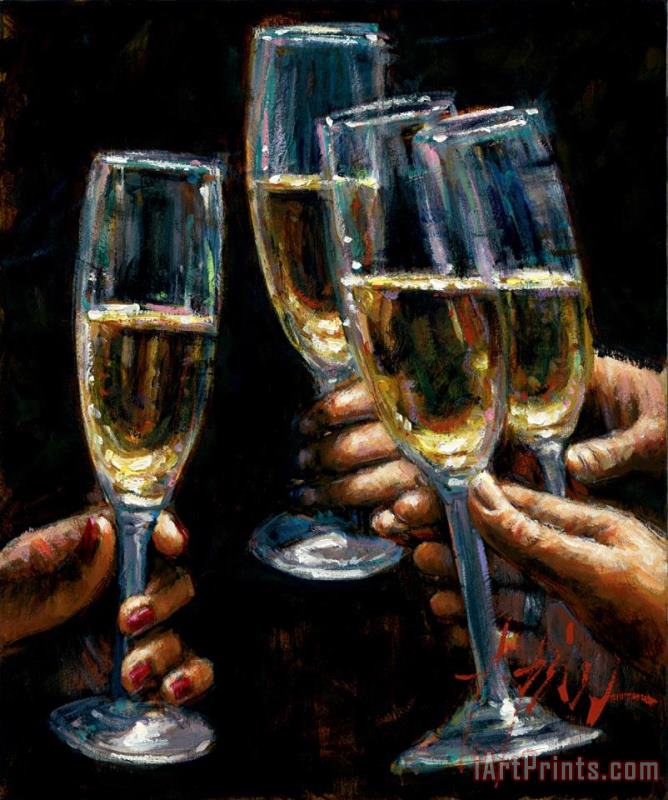 Fabian Perez Brindis Con Champagne Art Painting