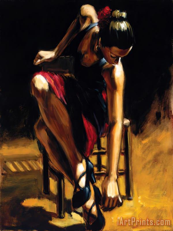 Fabian Perez Dancer in Red Skirt Art Painting