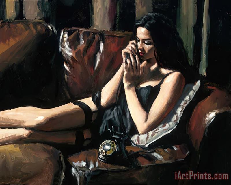 Eugie on The Couch I painting - Fabian Perez Eugie on The Couch I Art Print